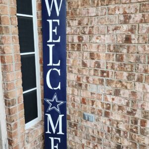 Blue/White Welcome Porch Leaner