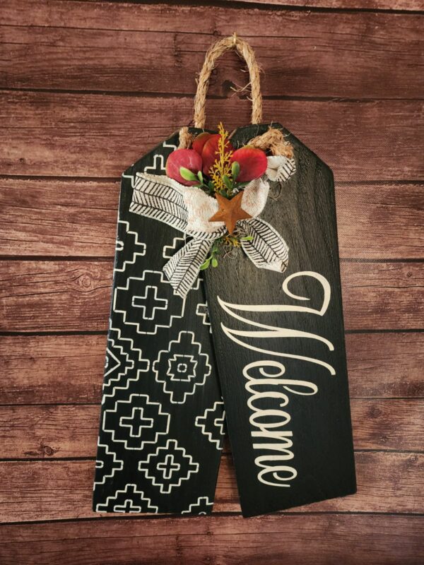 Welcome Tags (White/Black Stain)
