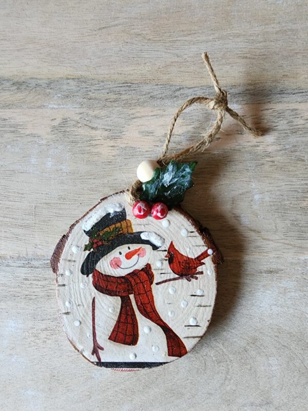 Snowman & Cardinal Tag/Ornament