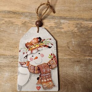 Snowman And Robin Tag/Ornament