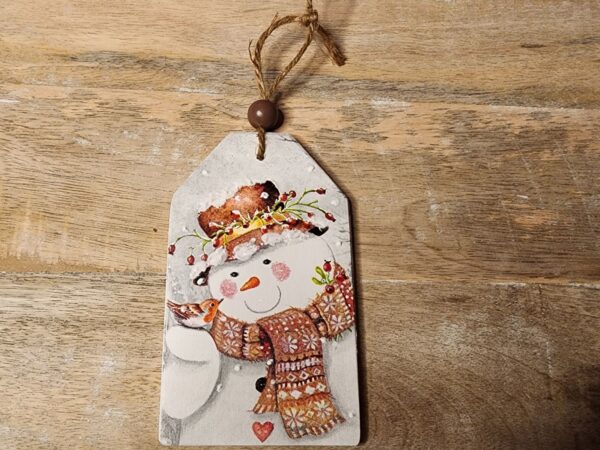 Snowman And Robin Tag/Ornament