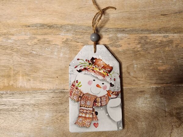 Snowman And Robin Tag/Ornament - Image 2