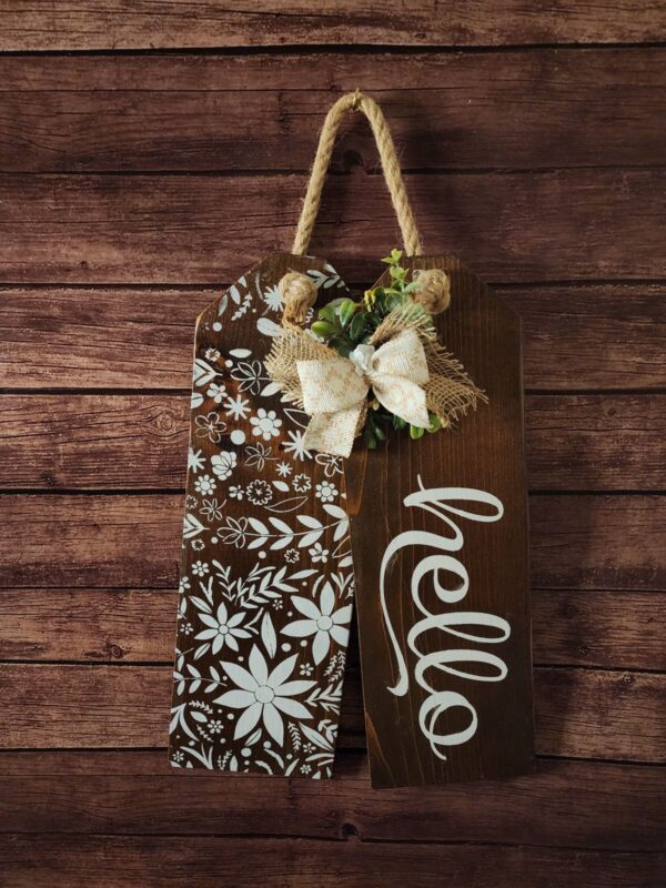 Hello Tags (White/Dark Stain)
